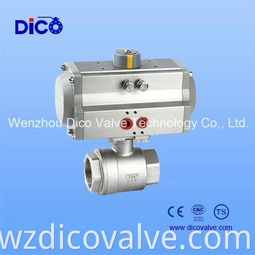 Wenzhou China en acier inoxydable Pneumatique / Actionneur électrique Contrôle industriel 2pc Valve à billes